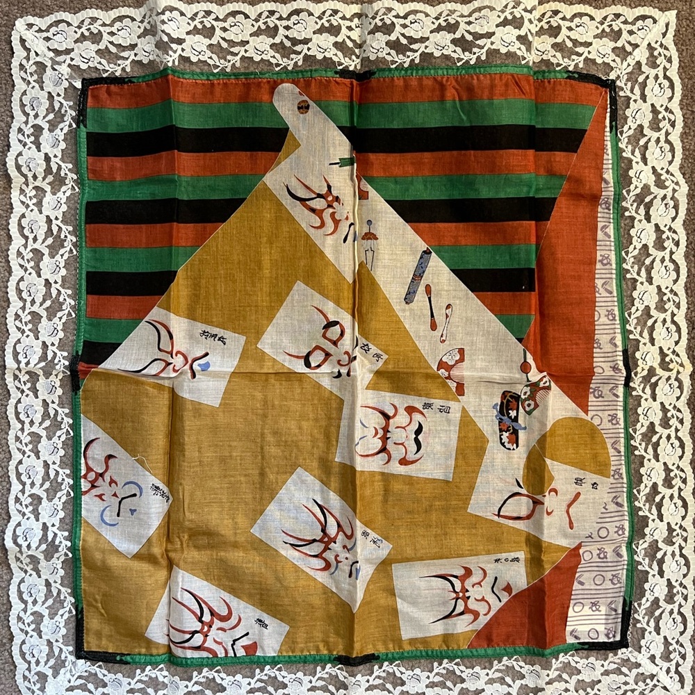 Asian scarf with lace